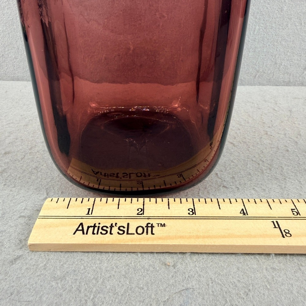 Blenko 8813M Art Glass Paper Bag Vase Amethyst Purple Signed 2018 10" MCM - Picture 12 of 13